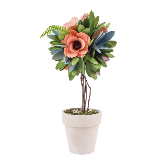 12&#x22; Multicolor Spring Floral Topiary